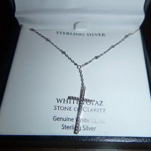 Jewelry - Sterling Silver White Topaz Chain & Cross Jewelry - Sterling Silver White Topaz Chain & Cross